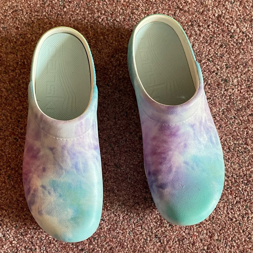 Colorful Tie-Dye Women's Dansko Clogs